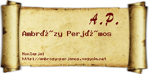 Ambrózy Perjámos névjegykártya